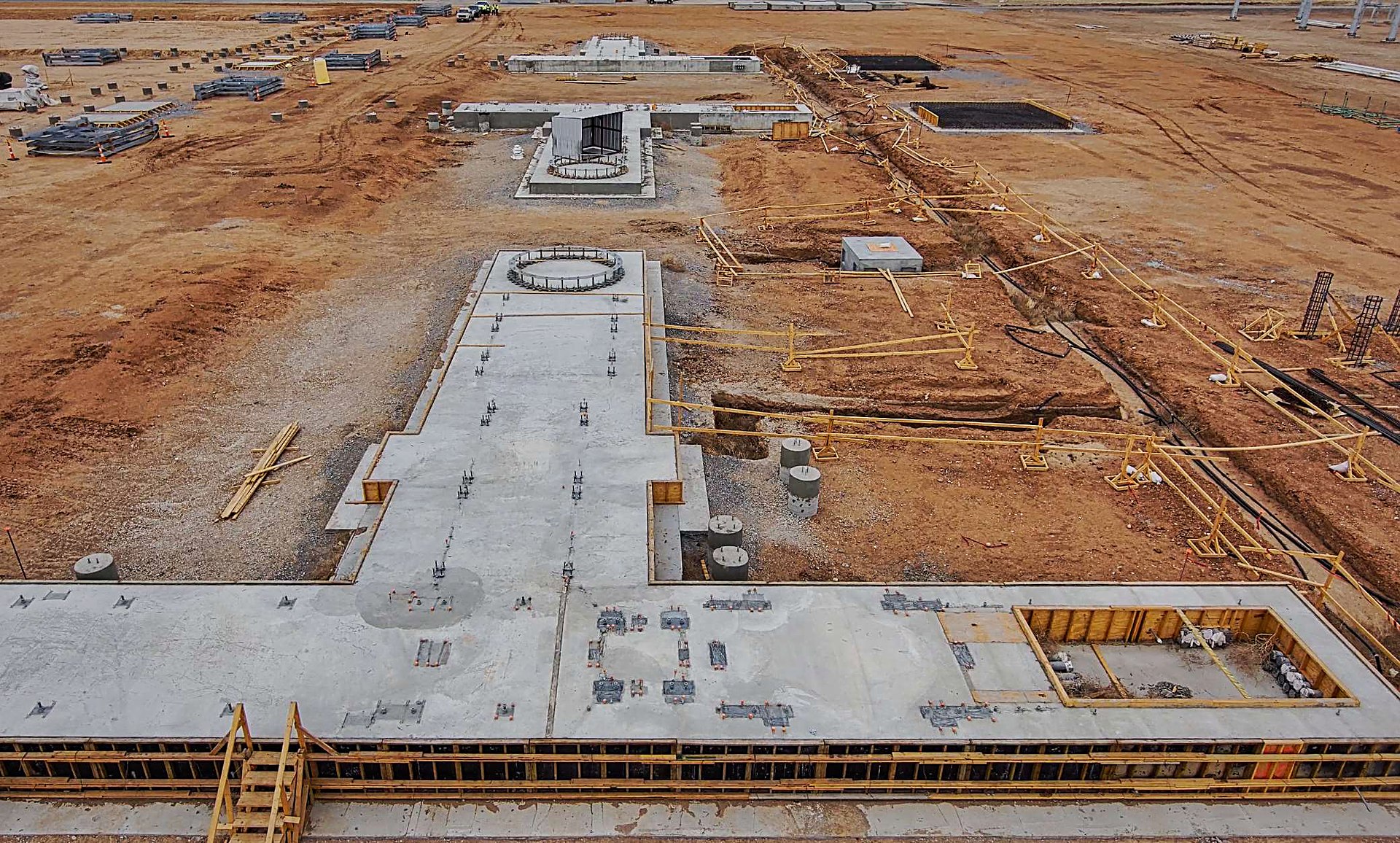 Foundations poured at the Project Matador construction site in the Texas Panhandle